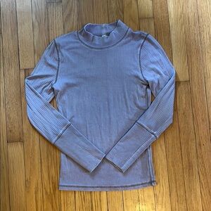 Free People Mauve Rickie Mock Neck